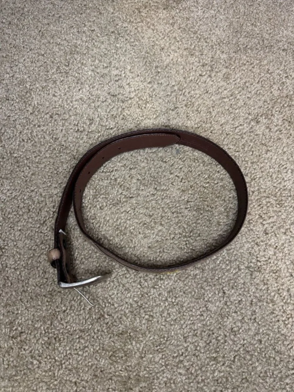 JOHN DEERE Youth Size 28 Belt With 3 Inlaid Tractors In Crazyhorse Tan Color